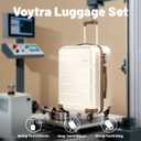 3-Piece Luggage Set with 20” Carry On, ABS Hardside Suitcase with Spinner Wheels & TSA Lock, Easy-Control Rolling Suitcase for Business Trips & Weekend Getaways (20/TB/DB Beige)