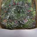 Dingion 6 Pcs Mini Christmas Kitchen Cabinet Wreath Small Christmas Wreath Decorations Norfolk Pine Artificial Berries Snowy Pine Garland with Red Ribbon for Xmas Table Centerpiece Front Door Decor