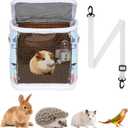 Guinea Pig Carrier Bag with Water BottleTravel Portable Small Animal Carrier Sling Pouch, Clear Window Carrier Backpack for Hamster Bunny Gerbil Hedgehog Sugar Glider Lizard Bird.(Blue)