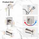Brushed Nickel Tub Shower Faucet Set Complete with handheld Shower Head and Tub Spout Included Shower Valve Tub Shower Trim Kit Matte Black, 6 inch rain shower head