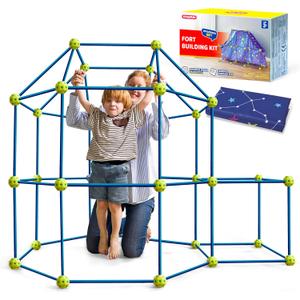 SYNCFUN Fort Building Kit for Kids, STEM Creative Construction Toy with Starry Night Cloth, Storage Bag for Indoor & Outdoors Activity, Educational Gift for Age 3 4 5 6 7 8 9 10 11 12 Boys and Girls