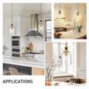 zeyu Large Pendant Lights Kitchen Island, 1-Light Clear Hanging Lights, Clear Glass Shade, Black and Gold Finish, ZG33M1L-L BK+BG, 6.3 Inch, 1-Light