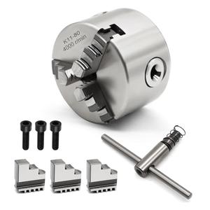 Yunnergo K11-80 Self Centering 3 Inch Lathe Chuck 4000 r/min 3 Jaw Comes with a Set Jaw
