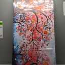 ENTANUB Tree Wall Art for Living Room, Abstract Canvas Wall Decor for Bedroom, Pink Print Paintings, Size 24x48 Inches