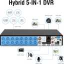 16 Channel Security Recorder DVR,5MP 16CH Surveillance Video Recorder for Security Camera,5MP Hybrid 5-in-1 Camera DVR AHD/TVI/CVI/CVBS/XVI with Human Detection,24/7 Recording(with 2TB Hard Drive)