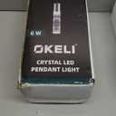 OKELI Modern Pendant Light,LED Bubble Crystal Kitchen Island Lights Fixtures,Black Mini Single Pendant Lighting for Kitchen Island Bar,6W,6000K,ETL,1Pack (9.8inch-1P)