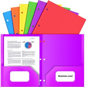 2 x 6 Pack Folders with Pockets 3 Hole Punched, 2 Pocket Folders, 3 Ring Binder
