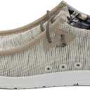 JARLIF Men's Casual Slip-on Loafers Boat Shoes Comfortable Arch Support Width Walking Canvas Shoes US Size 7-13 (9.5, Beige)