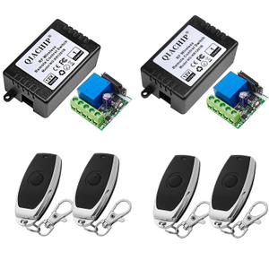QIACHIP DC 12V 1CH 433Mhz RF Wireless Relay Module Remote Access Control Switch Momentary Toggle Delay Transmitter with Receiver for Doors,Lights(2 Relays + 4 Remote)
