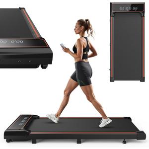 Compact Armless Treadmill, Space Saving Design for Home & Office, Quiet Under Desk Walking Pad, 265 Lbs Capacity 3 in 1 Portable Walking Treadmill 