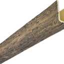 Heritage Timber Salvaged Timber Faux Wood Beam, 3-Sided (U-Beam), 3 1/2"W x 5 1/2"H x 72"L, Smokey Brown Finish