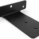 4 Inch Floating Shelf Bracket, Heavy Duty Black Steel L-Shaped Wall Mounted Shelf Bracket - Concealed L Bracket for Small Shelf, Perfect for Kitchen, Bathroom, Office, Living Room (2-Pack)