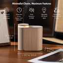 ZMARKRAFT Waterless Essential Oil Diffuser w Solid Wood Cover 3 Timers 2 Mist Modes, Auto-Off Quiet Dual Fluid Aroma Diffuser, Portable Waterless Scent Diffuser w Lights, Room Decor Aromatherapy Gift
