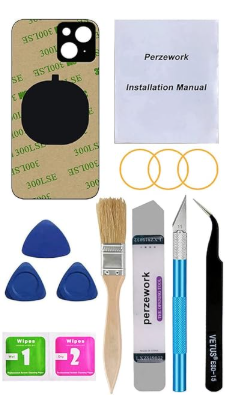 OEM Rear Back Glass Replacement Compatible with iPhone 14 Plus 6.7-inches with Repairing Tool Kit (Midnight Black)