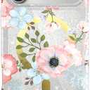 LONLI Hue - for iPhone 17 Pro Magnetic Case - [Compatible with Magsafe] - [Gold Ring] - Clear Cute Shockproof Protective Phone Cover for Girls and Women - Frosted Floral (*Sakura)