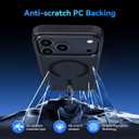 4 x Wiaocit Case for iPhone 17 Pro Max, Compatible with Magsafe, Military-Grade Protection, Translucent Matte Shockproof Magnetic Phone Case Cover, Black