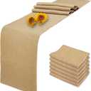6 Pack Natural Burlap Table Runners,12 x 72 Inch Rustic Jute Table Runner and Placemats Bulk for Western Wedding Table Decorations,Farmhouse Style Party,Holiday,Kitchen Coffee Table Decor Cover