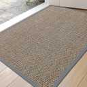 DEXI Ultra Thin Entryway Indoor Door Mat 24x36, Non Slip Rubber Backing Inside Entry Mat, Low Profile Easy Clean Dirt Trapper Doormat for Inside Entrance Patio, Grey