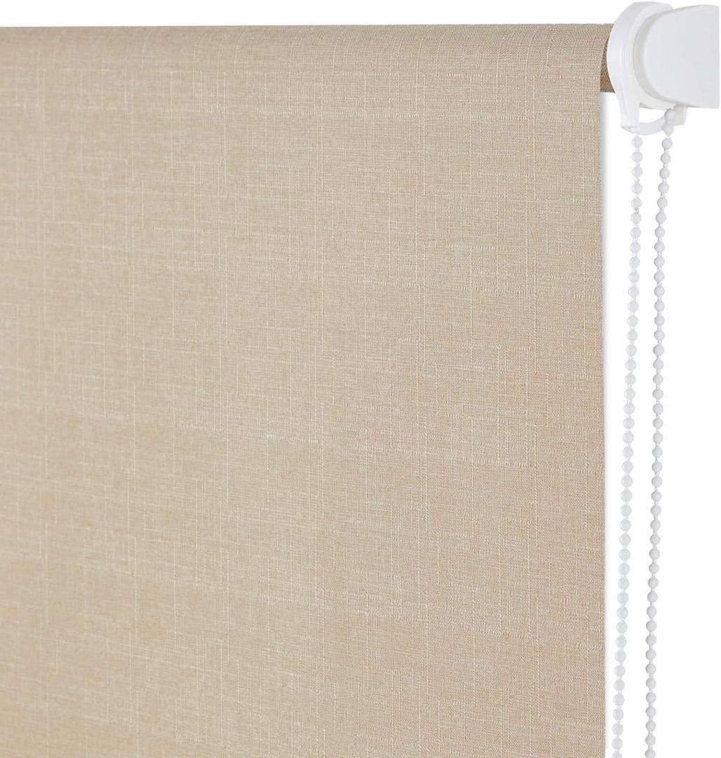 NUTRO CHILL Window Blinds, Blackout Blinds with Thermal Insulated, UV Protection Linen Window Shades for Home, Door, Kitchen, Bathroom (28" W x 68" L, Beige)