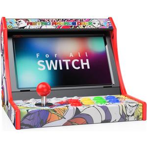 Retro Arcade Machine for Switch & Switch 2, Mini Classic-Style Arcade Cabinet for Your Home with Joystick, Includes 12 Game Cards (Screen Not Included)