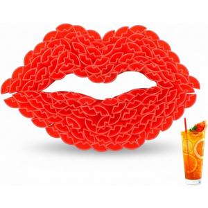2 x Potchen 100 Pcs Plastic Straws Disposable Drinking Straw Bulk for Cocktail Summer Wedding Birthday Party Spooky Party Supplies(Red,Lips)