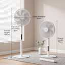 SAnmay Pedestal Fan,Ultra Slim Floor Fan 2-in-1 Detachable Portable Desk Fan, USB-C Powered & Power Bank Compatible, Quiet Air Circulator for Outdoor, RV, Camping and Home
