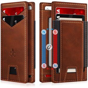 Wallet for Men Slim Leather Wallets for 9-13 Cards, RFID Blocking Thin Card Holder Wallet with ID Window & Stretchable Cash Slot, Minimalist Bifold Small Wallet for Front Pocket, Birthday Gift for Men