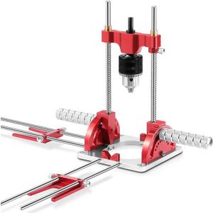 Portable Drill Guide Multi Angle Drill Guide Self-Centering Portable Drill Guide for Straight Holes I Precision Drill Guide for 1/16" - 1/2" Power Drills w/Chuck & Key, 0 to 60 Angle Drilling Guide