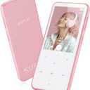 AGPTEK 64GB MP3 Player with Bluetooth, M3 2.4 inch Music Player with Speaker and FM Radio, Touch Buttons, Supports Up to 128GB(Pink)