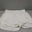BMJL Women's Athletic Shorts High Waisted Running Short Pocket 2.5" Sporty Shorts Gym Workout Shorts (White, L)