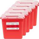 Alcedo Sharps Container for Home Use 2 Gallon (5Pack), Biohazard Needle and Syringe Disposal, Professional Medical Grade