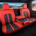 Leather Car Seat Covers for Dodge Ram 1500 4 Door 2019-2026 Crew Cab, Custom Fit Truck Seat Protectors Full Set, Red Black (Bucket Seat with Reclining Rear Seat)