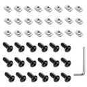 M5 T-Nuts with M5x8 & M5x10 Button Head Hex Socket Cap Screws for 2020 Profiles - 160 Pcs Kit - 304 Stainless Steel, Hammer Head Black