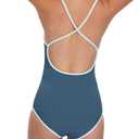 Beautikini Period Swimwear - One Piece Bathing Suit Menstrual Leakproof Swimsuit for Teen Girls and Women (Blue), Medium