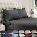 DREAMCARE King Size Sheets Set – 4 pcs Super Soft & Lightweight Cooling Sheets – up to 21” Deep Pocket King Sheet Set – Hotel Luxury Sheets & Pillowcases – 100% Fine Microfiber with Side Pocket Gray