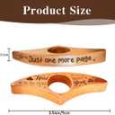 5 x 2Pcs Just One More Page  Personalized Book Page Holder,Wooden Book,Custom Name Thumb Spreader,Valentines Day Gift,Reading Gift for Book Lovers & Kids(Walnut,Beech)