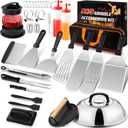 35Pcs Griddle Accessories Kit for Blackstone, Joyfair Flattop Grilling Accessory Tool Set with Stainless Steel Griddles Spatula Smash Burger Press Basting Cover Hamburger Patty Maker for Outdoor BBQ