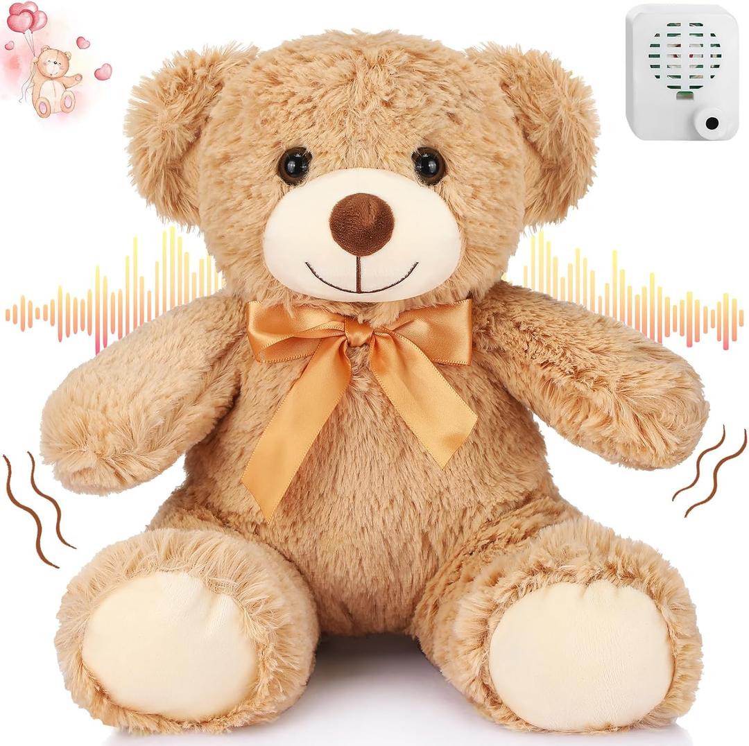 Liliful Graduation Gifts Bear Stuffed Animal with Voice Recording 12 Inch Recordable Bear Plush 30 Seconds Voice Recorder Stuffed Animal Gifts for Birthday Memorial Remembrance