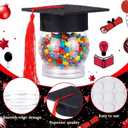 SiliFine 16 Set 2.36 Inch 2026 Mini Graduation Cap Candy Balls Jars, Graduation Party Favors, Clear Plastic Candy Containers with Tassels, Grad Cap Box for DIY, Graduations Party Gifts(Red)
