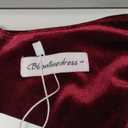 Bbonlinedress Womens Velvet Long Sleeve Formal Wedding Guest Vintage Cocktail Holiday Party Midi Dress (Large)