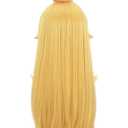 morvally Blonde Princess Cosplay Synthetic Wig with Crown and Earrings for Adult Women Long Wavy Costume Wig Set for Halloween Party (Adults Blonde)