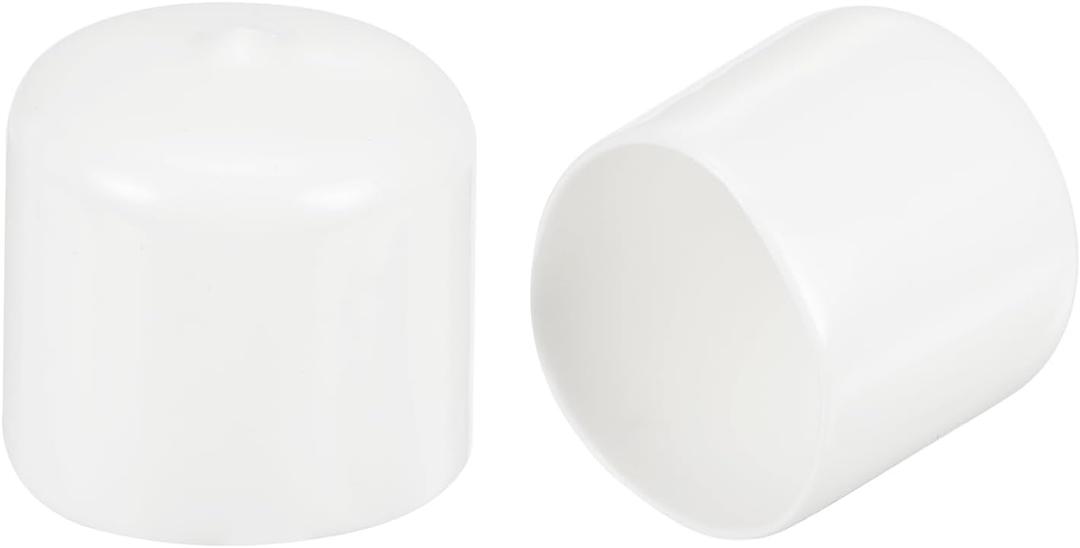 Uxcell 8pcs 35mm(1 3/8") Rubber End Caps, Round Vinyl Plug Insert Plastic End Caps for Tubing, Fence, Pipe Post, Furniture, Railing, White
