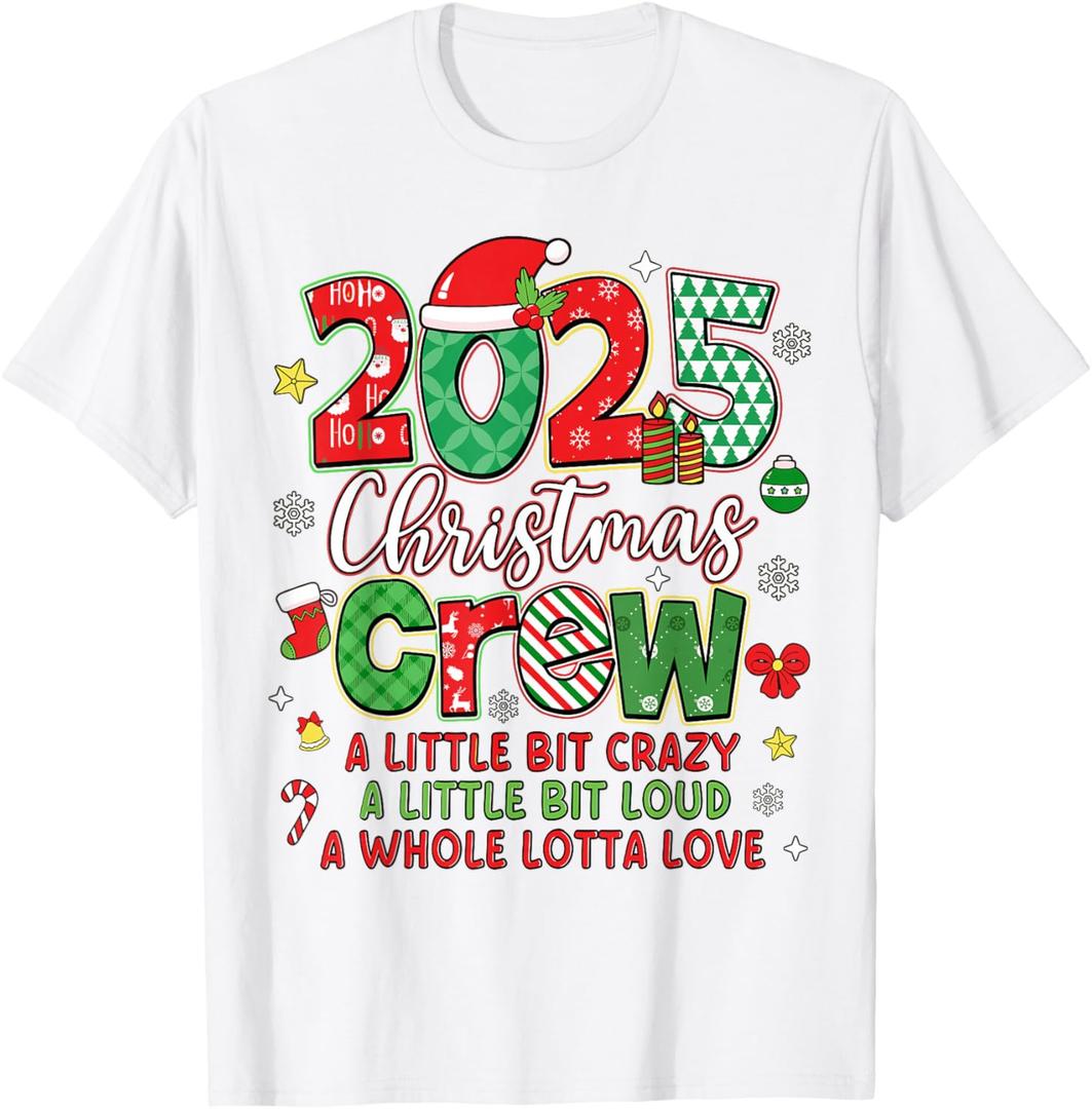 Christmas Crew 2025 Family Christmas Xmas Pajamas Matching T-Shirt