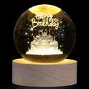 MAIBAOTA Birthday Decor Crystal Ball 2.4 Inches Glass Ball Birthday Gifts for Women Crystal Decorations Figurines Sphere for Home