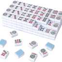 TIASUSAN American Mahjong Tile Set with 166 Blue Back Tiles (1.2, Tiles Only)