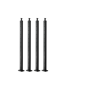 VEVOR 4 Pack Cable Railing Post, 42"x2"x2" Level Drilled Deck Railing Post, SUS304 Stainless Steel Black Cable Railing System Kit for Indoor Outdoor Deck Balcony, 4JZLGZXHS106URZU0001V0