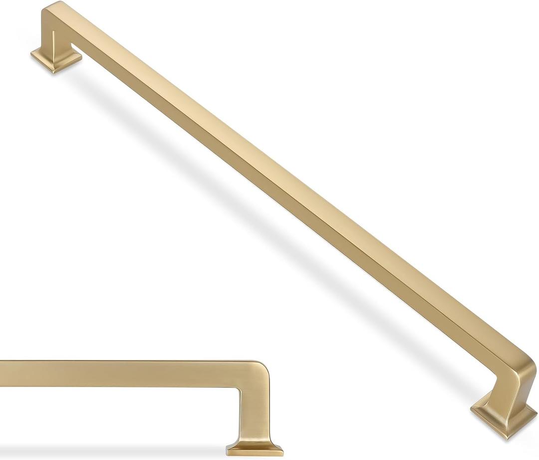 BUKOBYHE 6 Pack 15 Inch(381mm) Kitchen Cabinet Handles Champagne Bronze Cabinet Pulls Zinc Alloy Drawer Pulls Kitchen Hardware