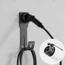 EV Charger Holder Wall Mount Kit, Ev Charging Cable Holder, EV Cable Box Organizer&J-Hook Electric Car Plug Nozzle Holster for SAE J1772 Connector(Indoor/Outdoor Use)