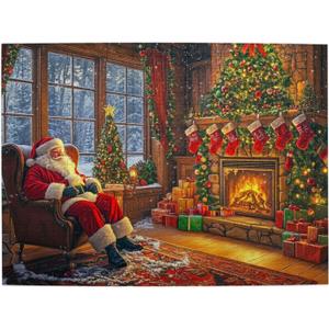 Christmas Wooden Puzzle 500 Piece Jigsaw Family Friendly Brain Teaser 15x20.4 Inches Unique Design for Home Decor and Birthday Party Gift Toy