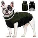AOFITEE Dog Coat, Warm Dog Jackets for Small Dogs, Dogs Winter Coat with Harness Built in, Reflective Pet Winter Jacket, Waterproof Windproof Puppy Puffer Jacket Fleece Vest, Green XXXL